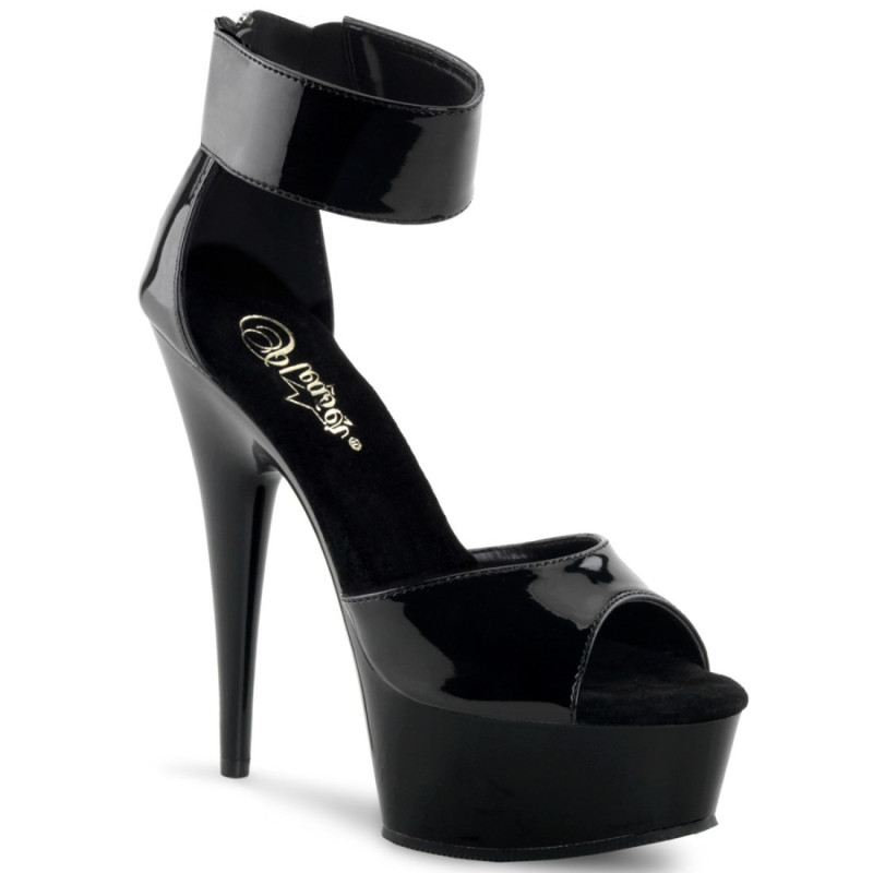 Pleaser DELIGHT-670-3 Black Ankle Cuff High Heels Shoes