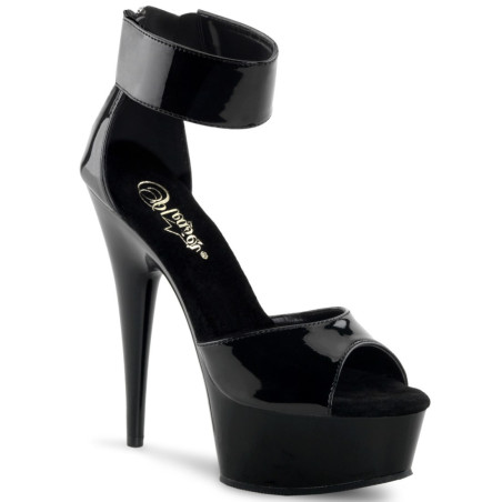 Pleaser DELIGHT-670-3 Black Ankle Cuff High Heels Shoes