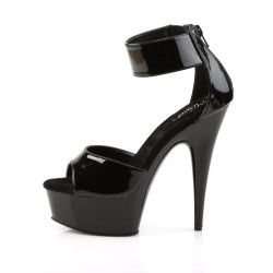 Pleaser DELIGHT-670-3 Black Ankle Cuff High Heels Shoes