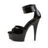 Pleaser DELIGHT-670-3 Black Ankle Cuff High Heels Shoes