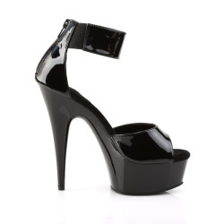 Pleaser DELIGHT-670-3 Black Ankle Cuff High Heels Shoes