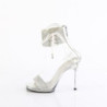 Fabulicious CHIC-47 Silver Ankle Cuff Steel Heel Sandal