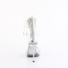Fabulicious CHIC-47 Silver Ankle Cuff Steel Heel Sandal