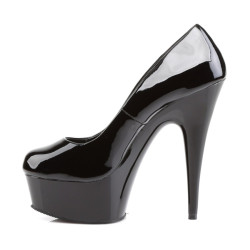 Pleaser DELIGHT-685 Patent Platform Heeled Pumps Women