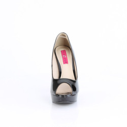 Pleaser Pink Label CHLOE-01 Black Patent Heels Men