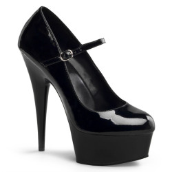 Pleaser DELIGHT-687 Black Platform Heeled Pumps Women