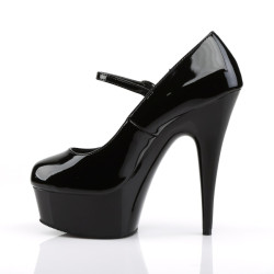 Pleaser DELIGHT-687 Black Platform Heeled Pumps Women