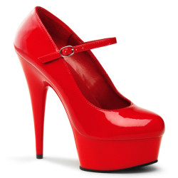 Pleaser DELIGHT-687 Red Platform Heeled Pumps Women
