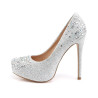 Fabulicious DESTINY-06R Silver Glitter Platform Pumps