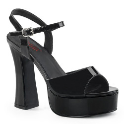 Demonia DOLLY-09 Black Patent Chunky Platform Sandal