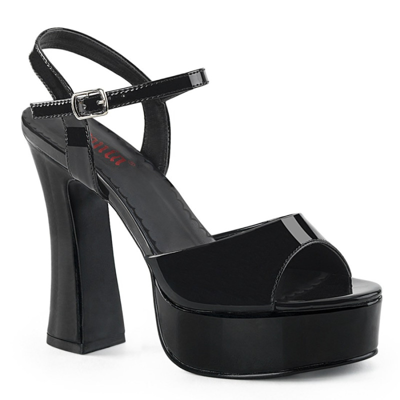 Demonia DOLLY-09 Black Patent Chunky Platform Sandal Demonia DOLLY-09 Black Patent Chunky Platform Sandal