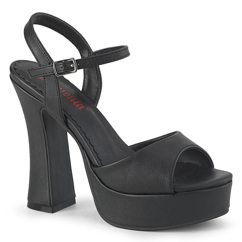Demonia DOLLY-09 Black Vegan Chunky Platform Sandal