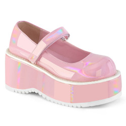 Demonia DOLLIE-01 Rose Hologram Punk Lolita Platform Pumps