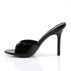 Pleaser CLASSIQUE-01 Black Patent High Heeled Mules