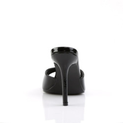 Pleaser CLASSIQUE-01 Black Patent High Heeled Mules