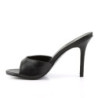 Pleaser CLASSIQUE-01 Black Kid Vegan High Heeled Mules