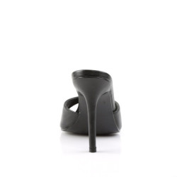 Pleaser CLASSIQUE-01 Black Kid Vegan High Heeled Mules