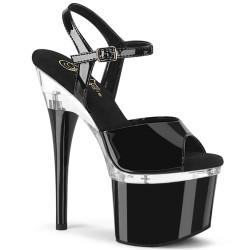 Pleaser ESTEEM-709 Black Platform High Heels Shoes Women