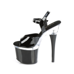 Pleaser ESTEEM-709 Black Platform High Heels Shoes Women