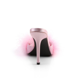 Fabulicious CLASSIQUE-01F Rose Vegan Fur Mules Women