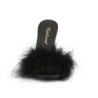 Fabulicious CLASSIQUE-01F Black Vegan Fur Mules Women