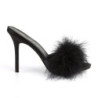 Fabulicious CLASSIQUE-01F Black Vegan Fur Mules Women