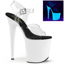 Pleaser FLAMINGO-808UV Neon White Exotic Pole High Heels