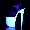 Pleaser FLAMINGO-808UV Neon White Exotic Pole High Heels