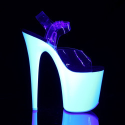 Pleaser FLAMINGO-808UV Neon White Exotic Pole High Heels