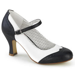 Pin Up Couture FLAPPER-25 Black White Spectator Pumps