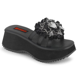 Demonia FLIP-16 Black Vegan Platform Women Mules