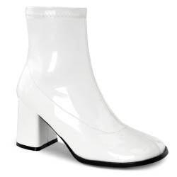 Funtasma GOGO-150 White Patent Chunky Ankle Boots