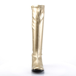 Funtasma GOGO-300 Gold Vegan Chunky Heel 70s Boots