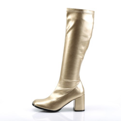 Funtasma GOGO-300 Gold Vegan Chunky Heel 70s Boots