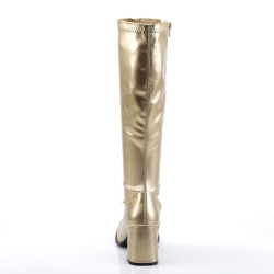 Funtasma GOGO-300 Gold Vegan Chunky Heel 70s Boots