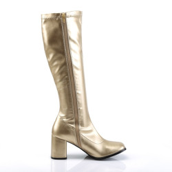Funtasma GOGO-300 Gold Vegan Chunky Heel 70s Boots