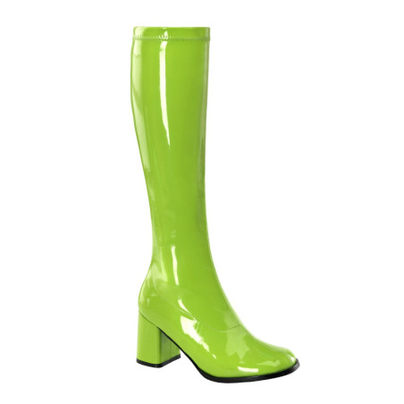 Funtasma GOGO-300 Lime Green Chunky Heel 70s Boots