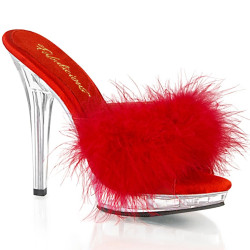 Fabulicious LIP-101-8 Red Satin Fur Transparent Sale