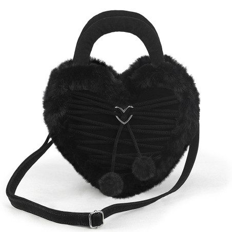 Demonia HB-631 Black Vegan Suede Handbags Women