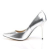 Pleaser CLASSIQUE-20 Silver Pointed-Toe Stiletto Pumps
