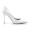 Pleaser CLASSIQUE-20 White Pointed-Toe Stiletto Pumps