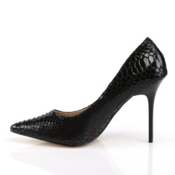 Pleaser CLASSIQUE-20SP Black Snake Print Stiletto Pumps Sale