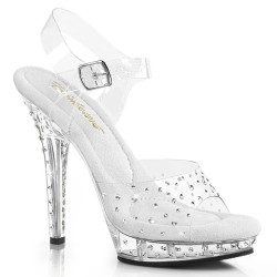 Fabulicious LIP-108RS Clear Strass High Heeled Sandals