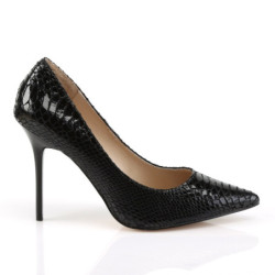 Pleaser CLASSIQUE-20SP Black Snake Print Stiletto Pumps Sale
