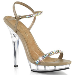 Fabulicious LIP-131 Taupe Summer High Heels Sandals