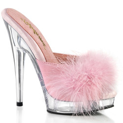 Fabulicious SULTRY-601F Rose Vegan Feathers Transparent