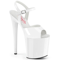 Pleaser NAUGHTY-809 White Exotic Pole Dance High Heels