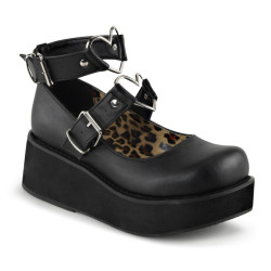 Demonia SPRITE-02 Black Vegan Maryjane Platform Shoes