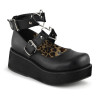 Demonia SPRITE-02 Black Vegan Maryjane Platform Shoes