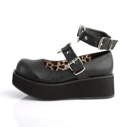Demonia SPRITE-02 Black Vegan Maryjane Platform Shoes